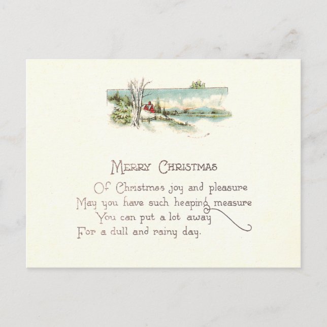 Vintage Christmas Holiday Postcard (Front)