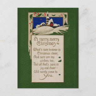 Vintage Christmas Holiday Postcard
