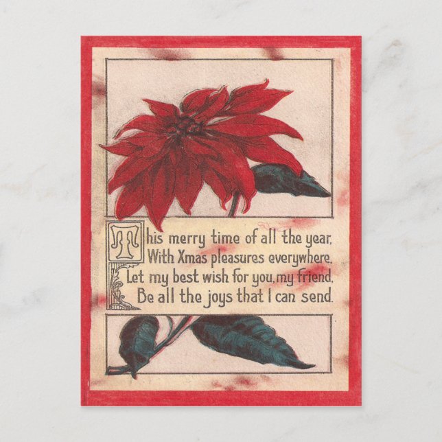 Vintage Christmas Holiday Postcard (Front)