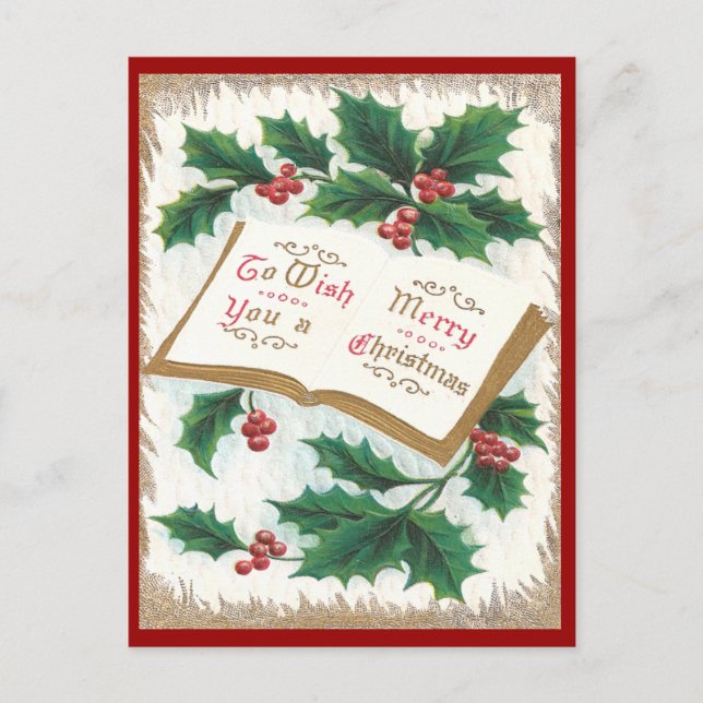 Vintage Christmas Holiday Postcard (Front)