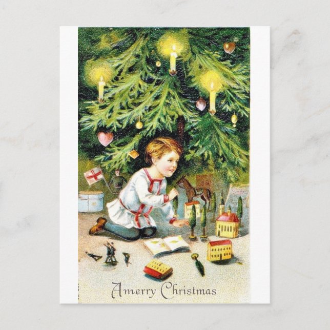 Vintage Christmas Holiday Postcard (Front)