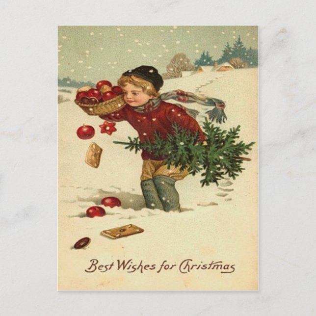 Vintage Christmas Holiday Postcard (Front)