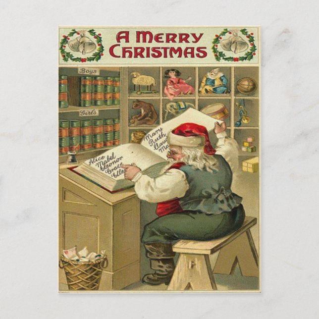 Vintage Christmas Holiday Postcard (Front)