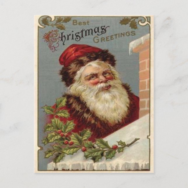 Vintage Christmas Holiday Postcard (Front)