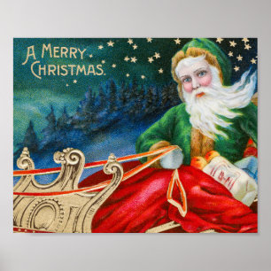 Vintage Christmas Holiday Poster