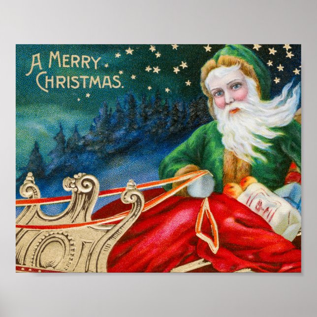 Vintage Christmas  Holiday Poster (Front)
