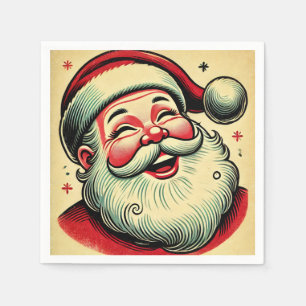 Vintage Christmas Holiday Santa Cookie Napkins