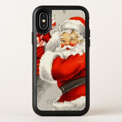 Vintage Christmas Holiday Santa OtterBox Symmetry iPhone XS Case