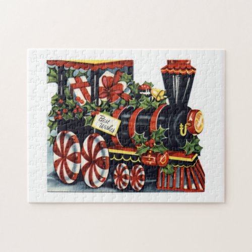 vintage Christmas Holiday train  Jigsaw Puzzle