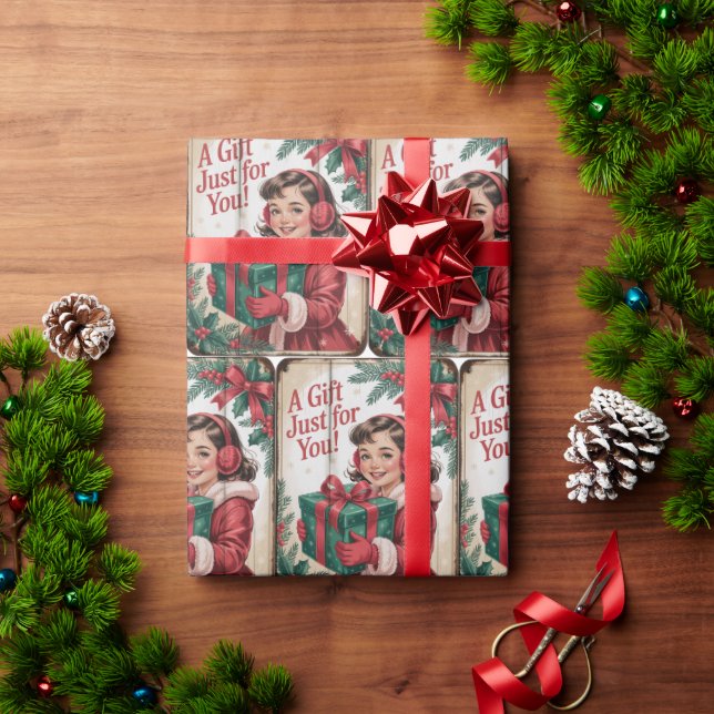 Vintage Christmas Holiday  Wrapping Paper (Holiday Gift)