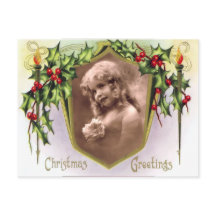 Vintage Christmas Holy and Lights Postcard