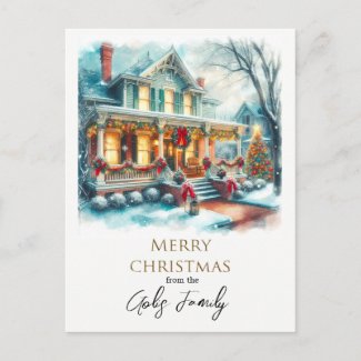 Vintage Christmas Home Holiday Greeting 