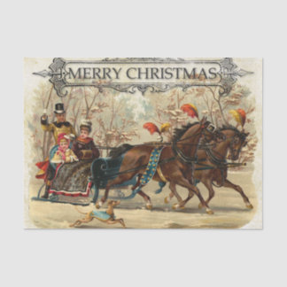 Vintage Christmas Horse Carriage Ride Tissue Paper