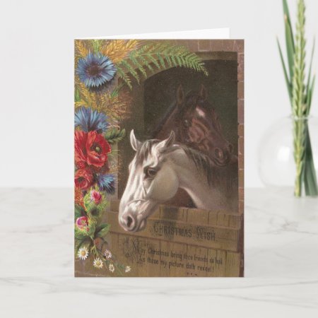 Vintage Christmas Horse Holiday Card
