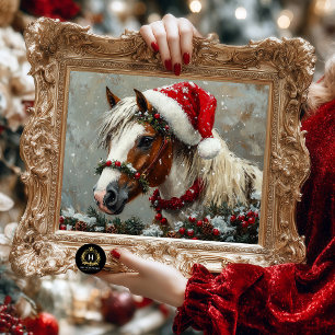 Vintage Christmas Horse Pony Decoupage Tissue Paper
