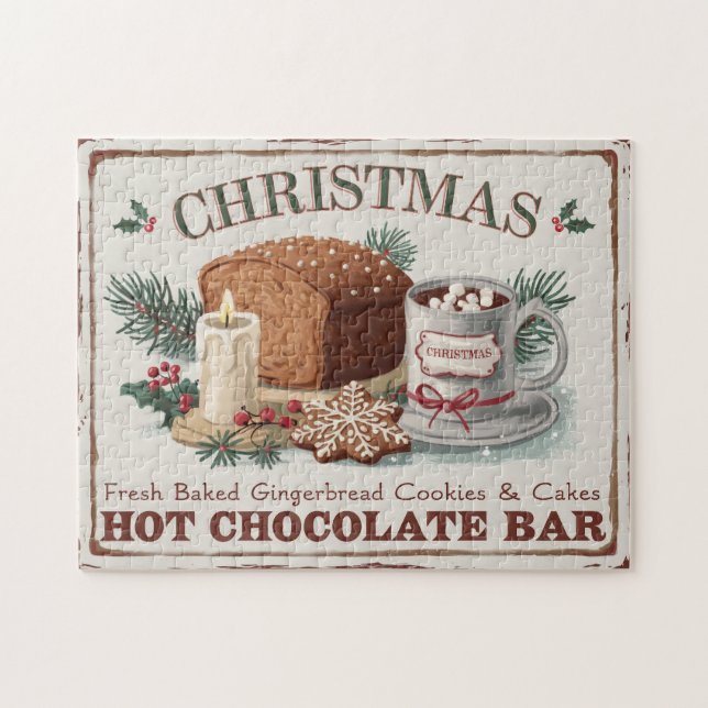 Vintage Christmas Hot Chocolate Bar Jigsaw Puzzle (Horizontal)