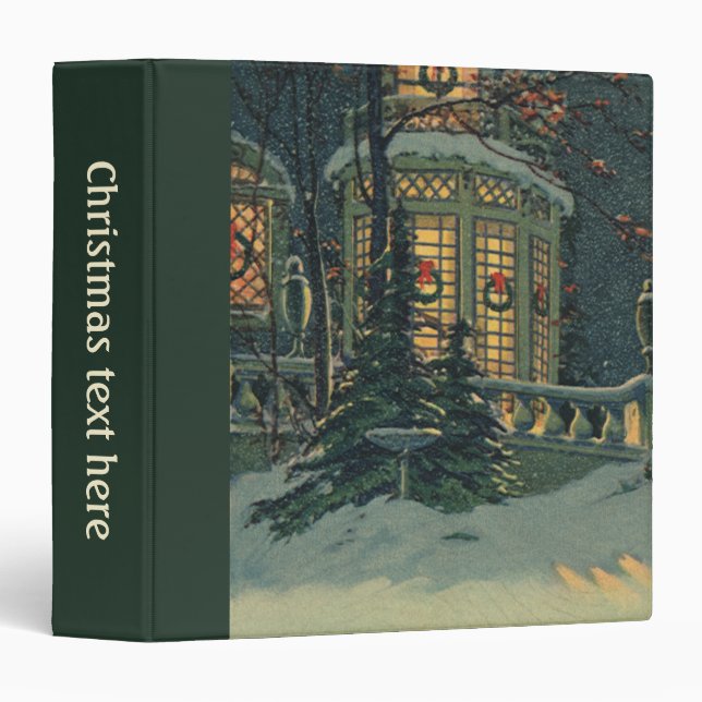 Vintage Christmas, House with Wreaths in Windows Binder (Front/Spine)