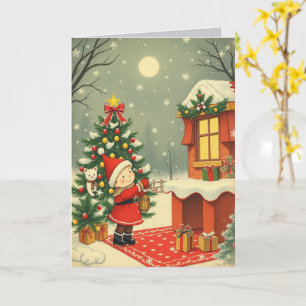 Vintage Christmas Illustration Card