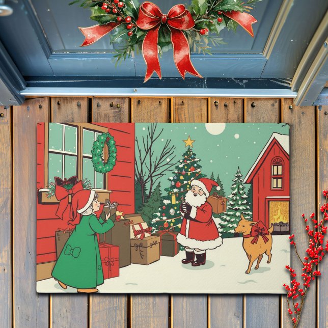 Vintage Christmas Illustration Doormat (Creator Uploaded)