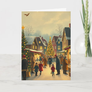 Vintage Christmas Illustration Holiday Card