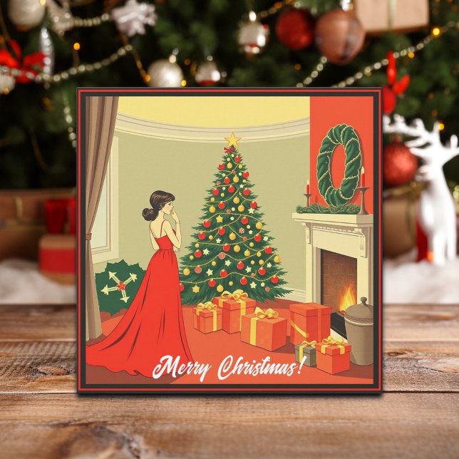 Vintage Christmas Illustration Holiday Card (Creator Uploaded)