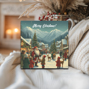 Vintage Christmas Illustration Holiday Card