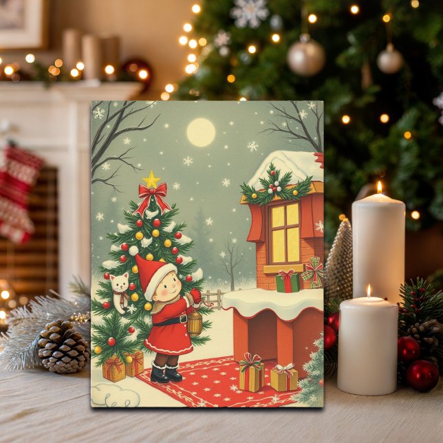 Vintage Christmas Illustration Holiday Postcard (Creator Uploaded)