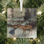 Vintage Christmas, Illustration The Snow Queen Glass Ornament<br><div class="desc">Awesome Christmas Illustration from "The Snow Queen". Edmund Dulac (French- British 1882 – 1953). Great fairytale ornament for any Christmas tree.</div>