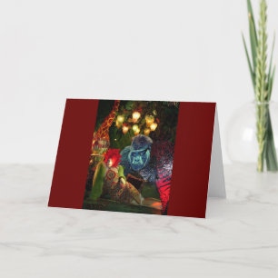 Vintage Christmas in New York Display Holiday Card