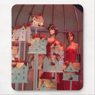 Vintage Christmas in New York Window Display Mouse Pad