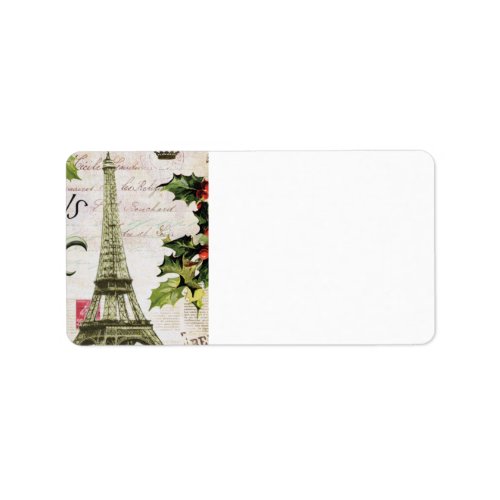 Vintage christmas in Paris Label