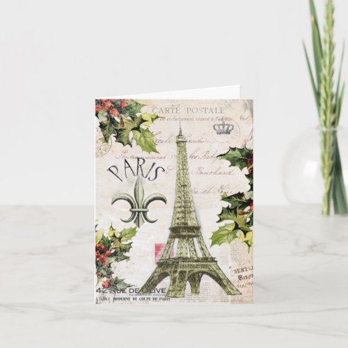 Vintage Christmas in Paris notecard