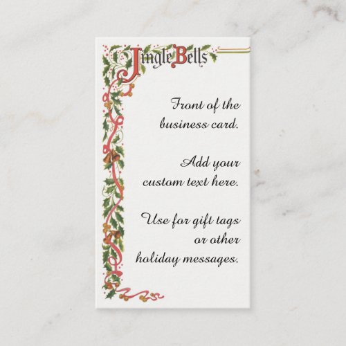 Vintage Christmas Jingle Bells Decorative Border Business Card