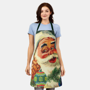 Vintage Christmas, Jolly Retro 50's Santa Claus Apron