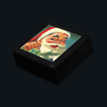 Vintage Christmas, Jolly Retro 50's Santa Claus Gift Box<br><div class="desc">Vintage illustration Christmas holiday image featuring a closeup of a jolly 50's retro Santa Claus smiling and holding glass ball Christmas ornaments with a traditional retro design.</div>
