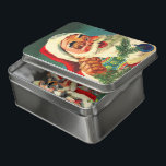 Vintage Christmas, Jolly Retro 50's Santa Claus Jigsaw Puzzle<br><div class="desc">Vintage illustration Christmas holiday image featuring a closeup of a jolly 50's retro Santa Claus smiling and holding glass ball Christmas ornaments with a traditional retro design.</div>