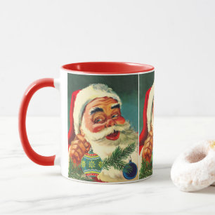 Vintage Christmas, Jolly Retro 50's Santa Claus Mug