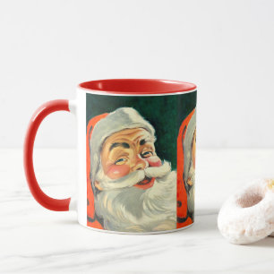 Vintage Christmas, Jolly Retro 50's Santa Claus Mug