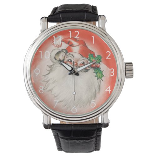 Vintage Christmas Jolly Retro 50s Santa Claus Watch
