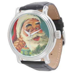 Vintage Christmas, Jolly Retro 50's Santa Claus Watch