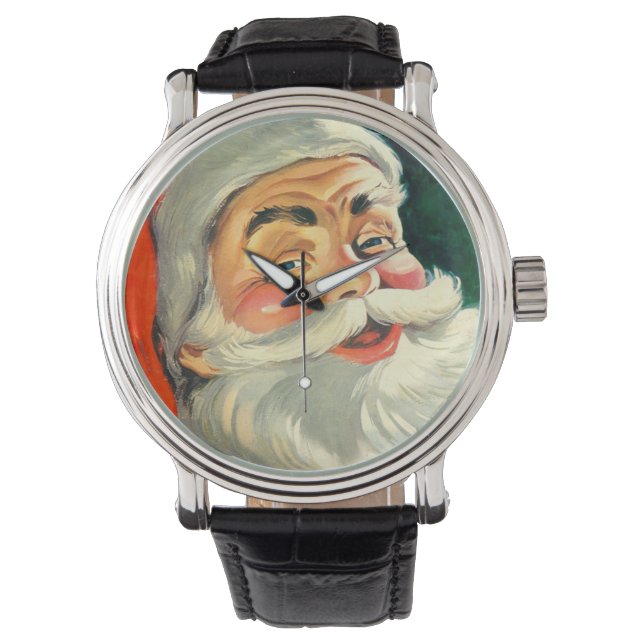 Vintage Christmas, Jolly Retro 50's Santa Claus Watch (Front)