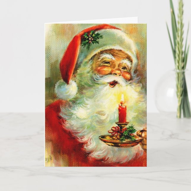 Vintage Christmas ~ Jolly Santa Card (Front)