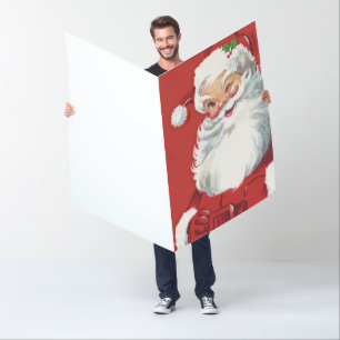 Vintage Christmas, Jolly Santa Claus Winking Card