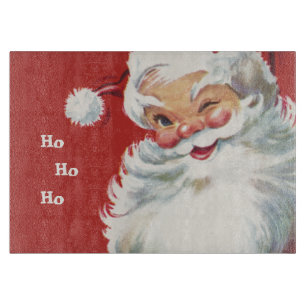 Vintage Christmas, Jolly Santa Claus Winking Cutting Board