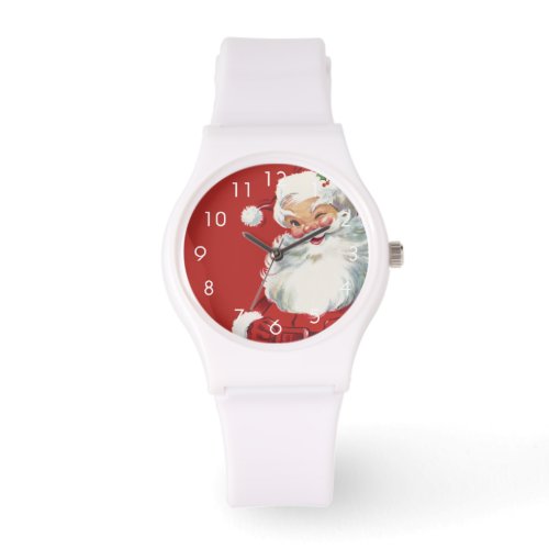 Vintage Christmas Jolly Santa Claus Winking Watch