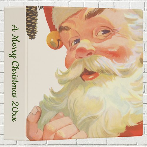 Vintage Christmas Jolly Santa Claus with a Secret 3 Ring Binder