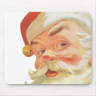 Vintage Christmas, Jolly Santa Claus with a Secret Mouse Pad