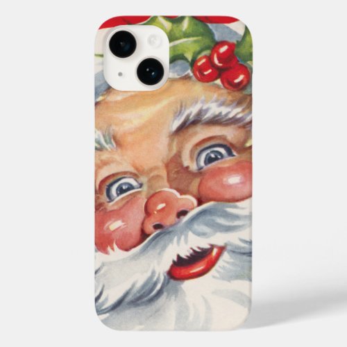 Vintage Christmas Jolly Santa Claus with His Hat Case_Mate iPhone 14 Case