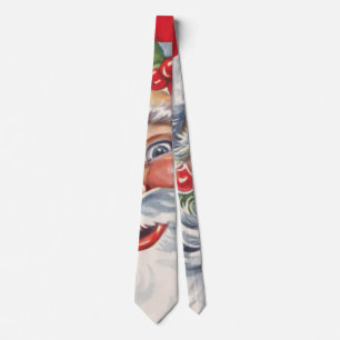 Vintage Christmas, Jolly Santa Claus with His Hat Neck Tie
