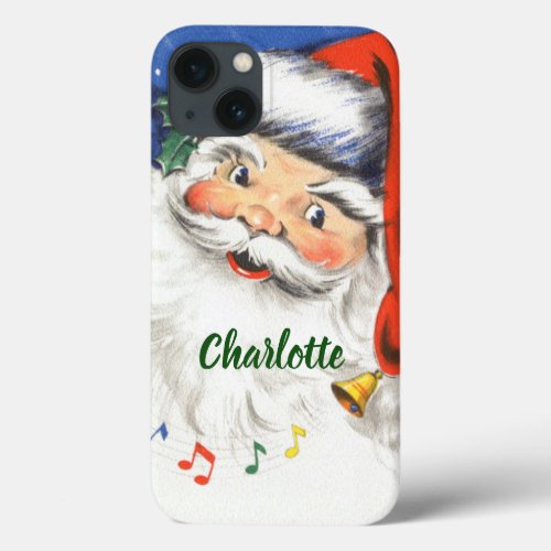 Vintage Christmas Jolly Santa Claus with Music iPhone 13 Case